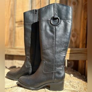 Alfani Womans Bexleyy Black Leather Boots